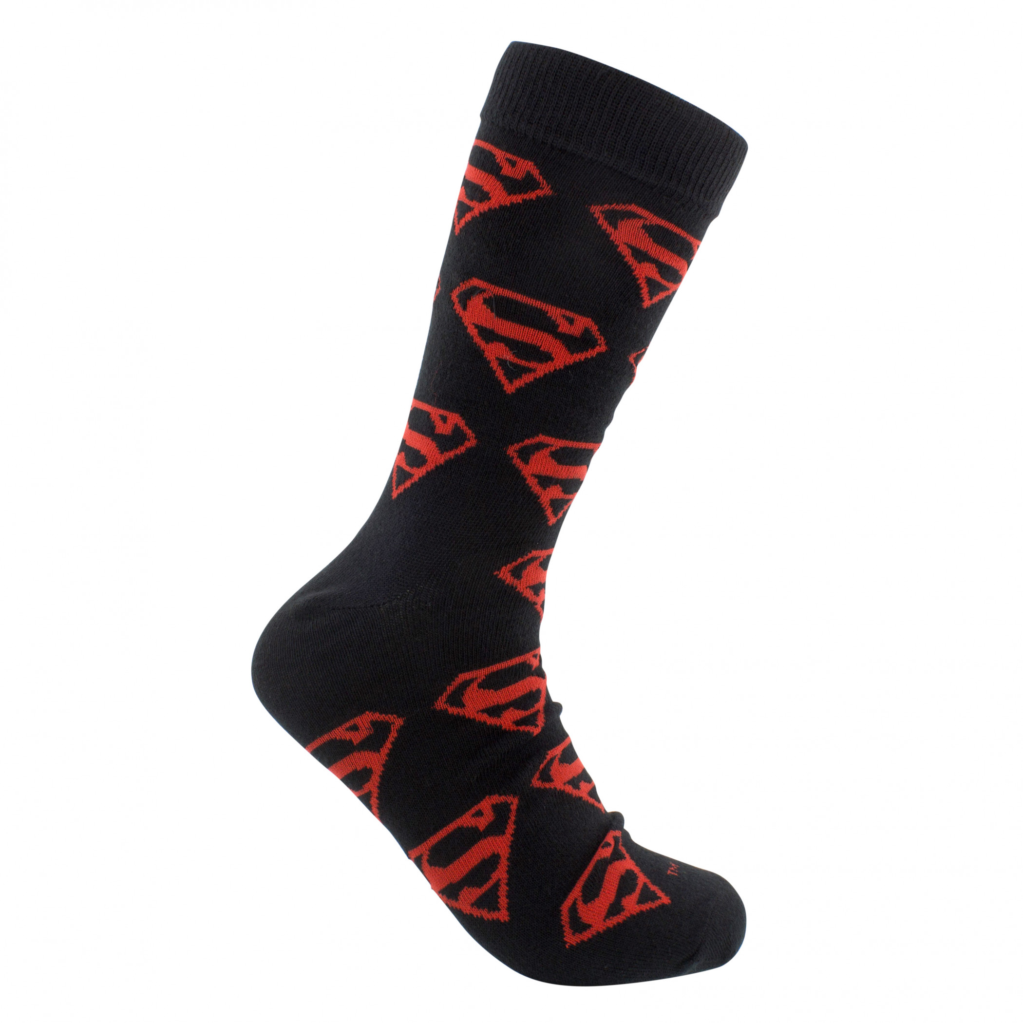 Superman Suit and Superboy Logos 2-Pair Pack of Crew Socks